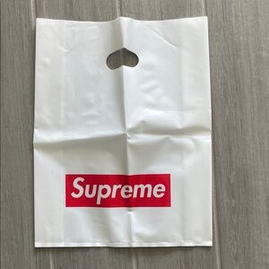 Supreme Red and White Logo Bag